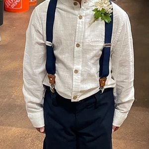 Boys black and brown suspenders